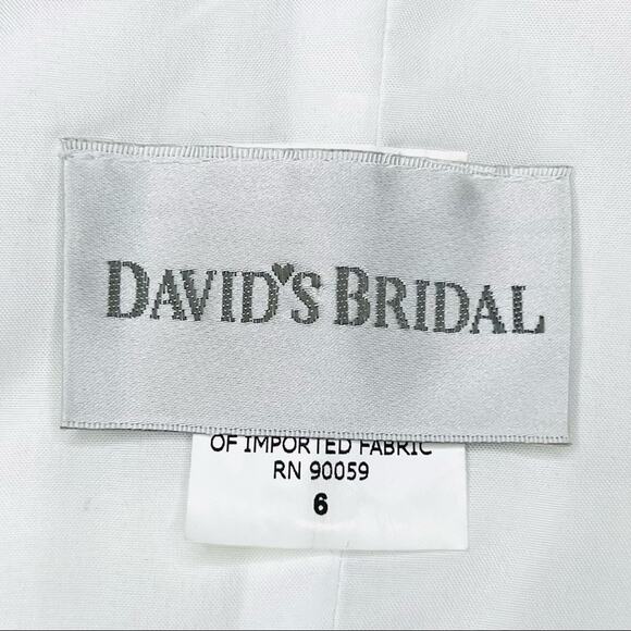 David's Bridal Strapless Floral Bubble Hem Dress Size 6 Empire Waist Babydoll - Picture 7 of 9